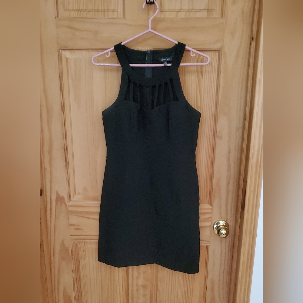 Le Chateau Black Halter Mini Dress